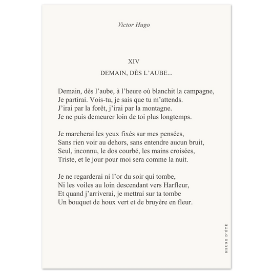 Demain, dès l'aube... - Victor Hugo - Heure d'été