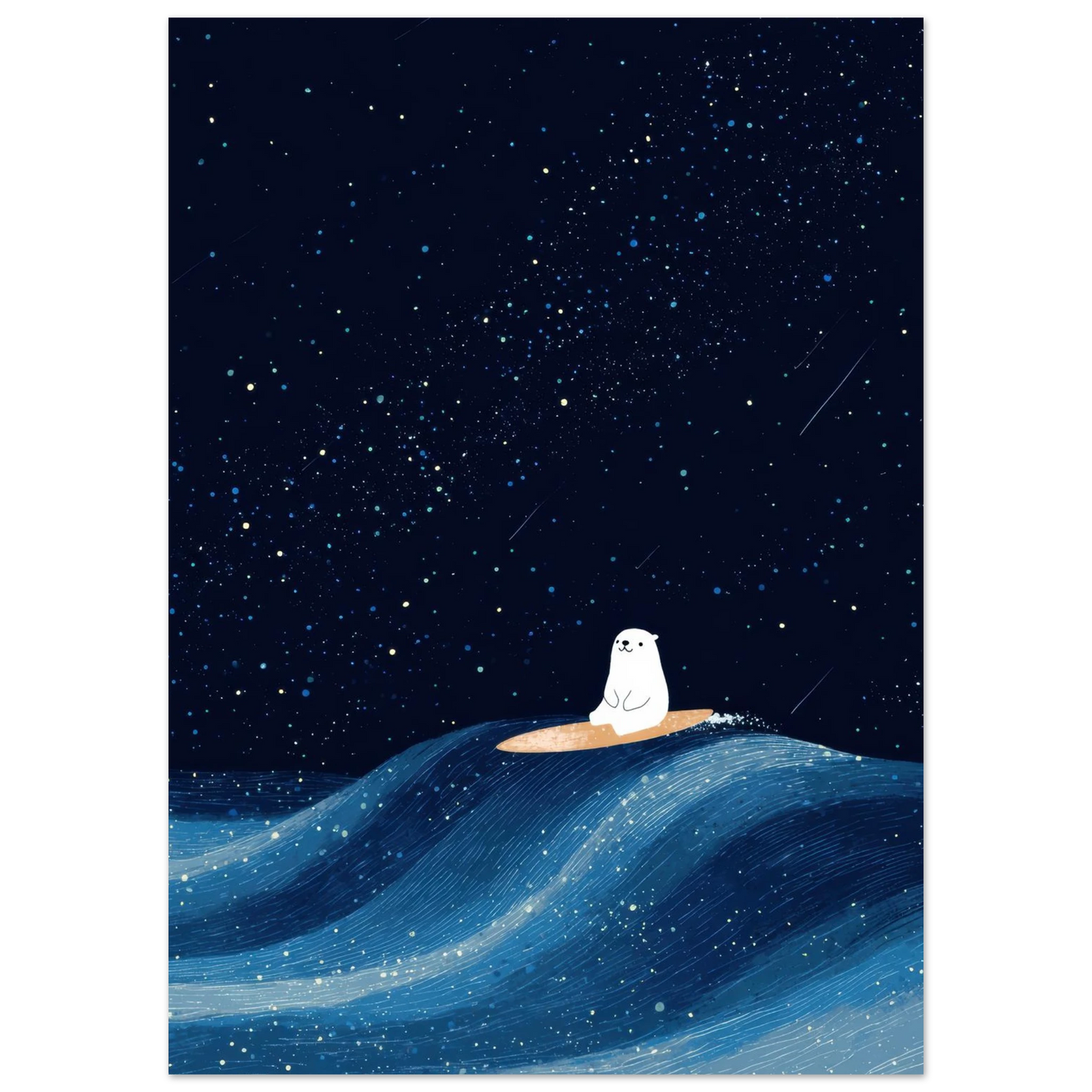 Affiche enfant Stary Night Bear - Heure d'été