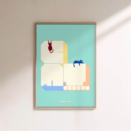 Affiche lettrage Cat Person en situation
