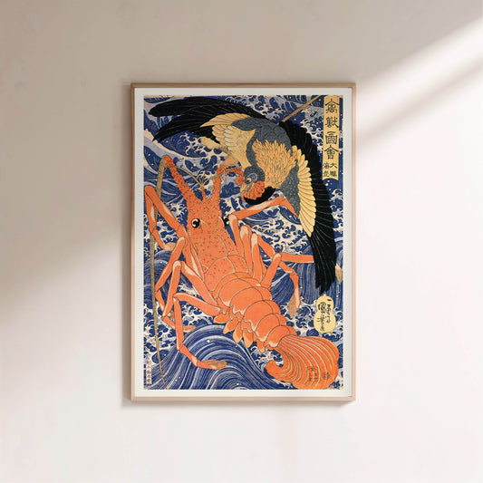 Aigle et Langouste - Utagawa Kuniyoshi - Estampe Japonaise en situation