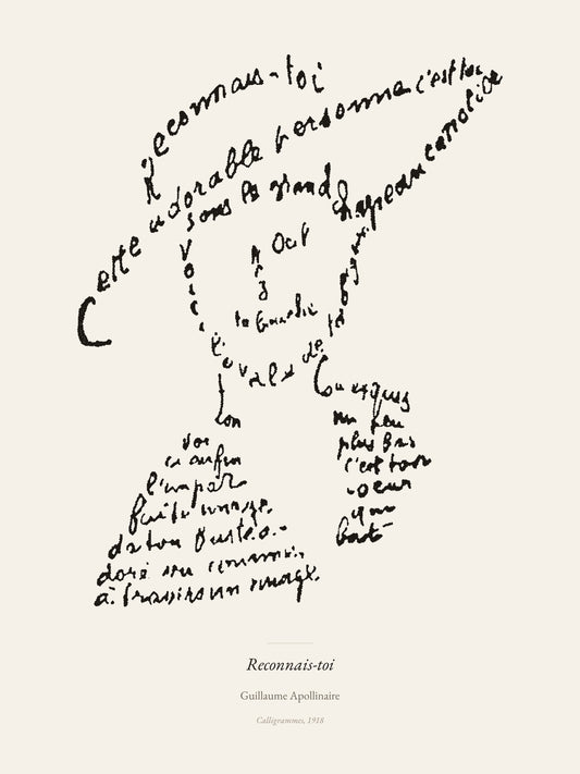 Reconnais-toi, Guillaume Apollinaire | Affiche Poétique Premium | Heure d'Été Studio