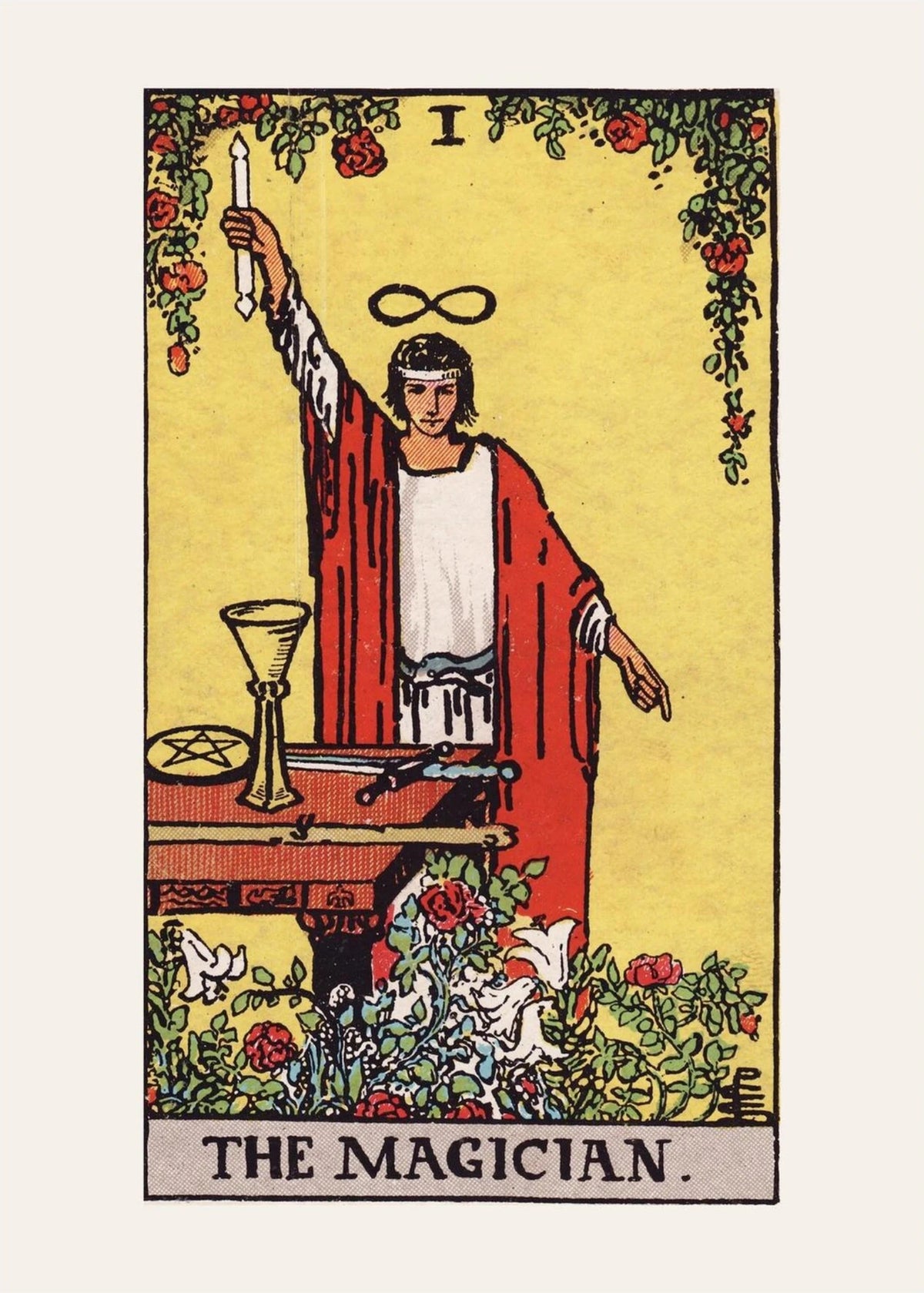 Le Bateleur - Arcane I du Tarot Rider-Waite, l'affiche seule, papier épais mat éco-responsable