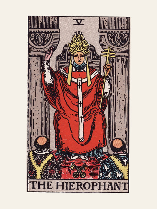 Arcane V - Le Hiérophante (The Hierophant) - Affiche Tarot Rider-Waite-Smith