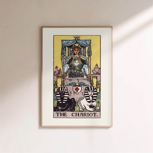 Arcane VII - Le Chariot (The Chariot) - Affiche Tarot Rider-Waite-Smith en situation