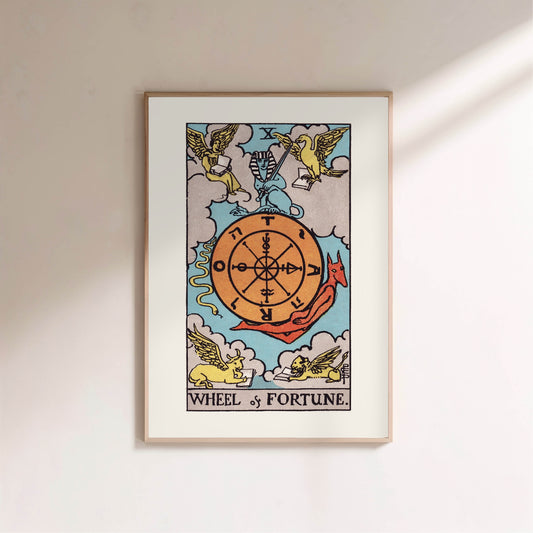 Arcane X - La Roue de Fortune (Wheel of Fortune) - Affiche Tarot Rider-Waite-Smith en situation