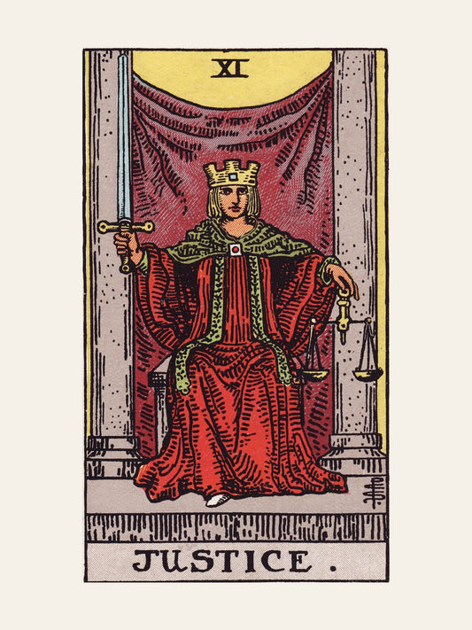Arcane XI - La Justice (Justice) - Affiche Tarot Rider-Waite-Smith