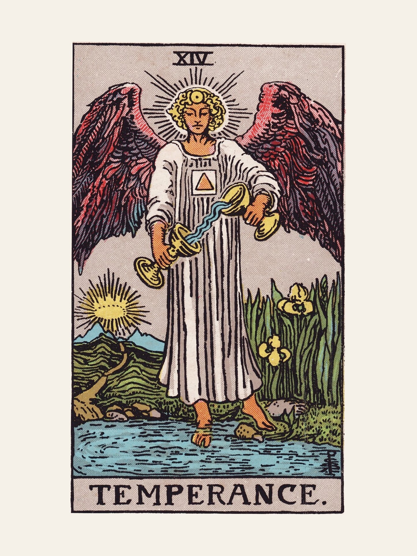 Arcane XIV - Tempérance (Temperance) - Affiche Tarot Rider-Waite-Smith