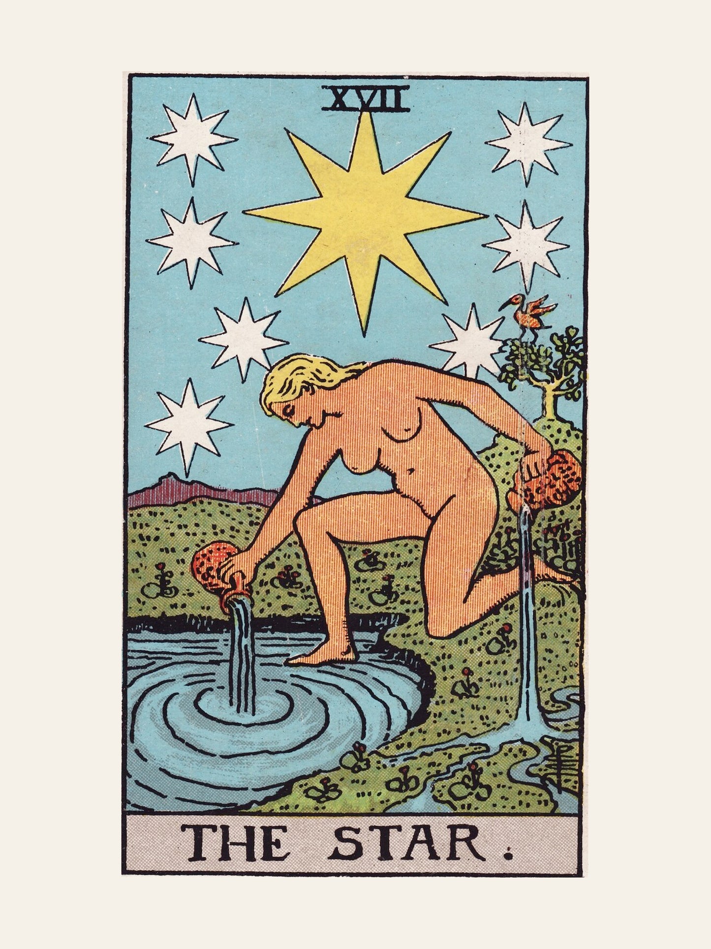 Arcane XVII - L'Étoile (The Star) - Affiche Tarot Rider-Waite-Smith