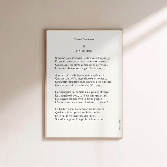 L'Albatros - Charles Baudelaire | Poster Poésie en situation