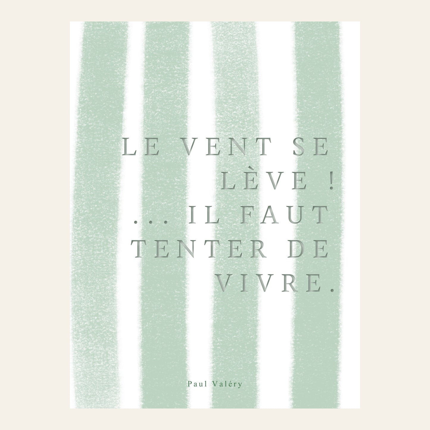 Affiche citation "Le vent se lève… il faut tenter de vivre" - l'affiche
