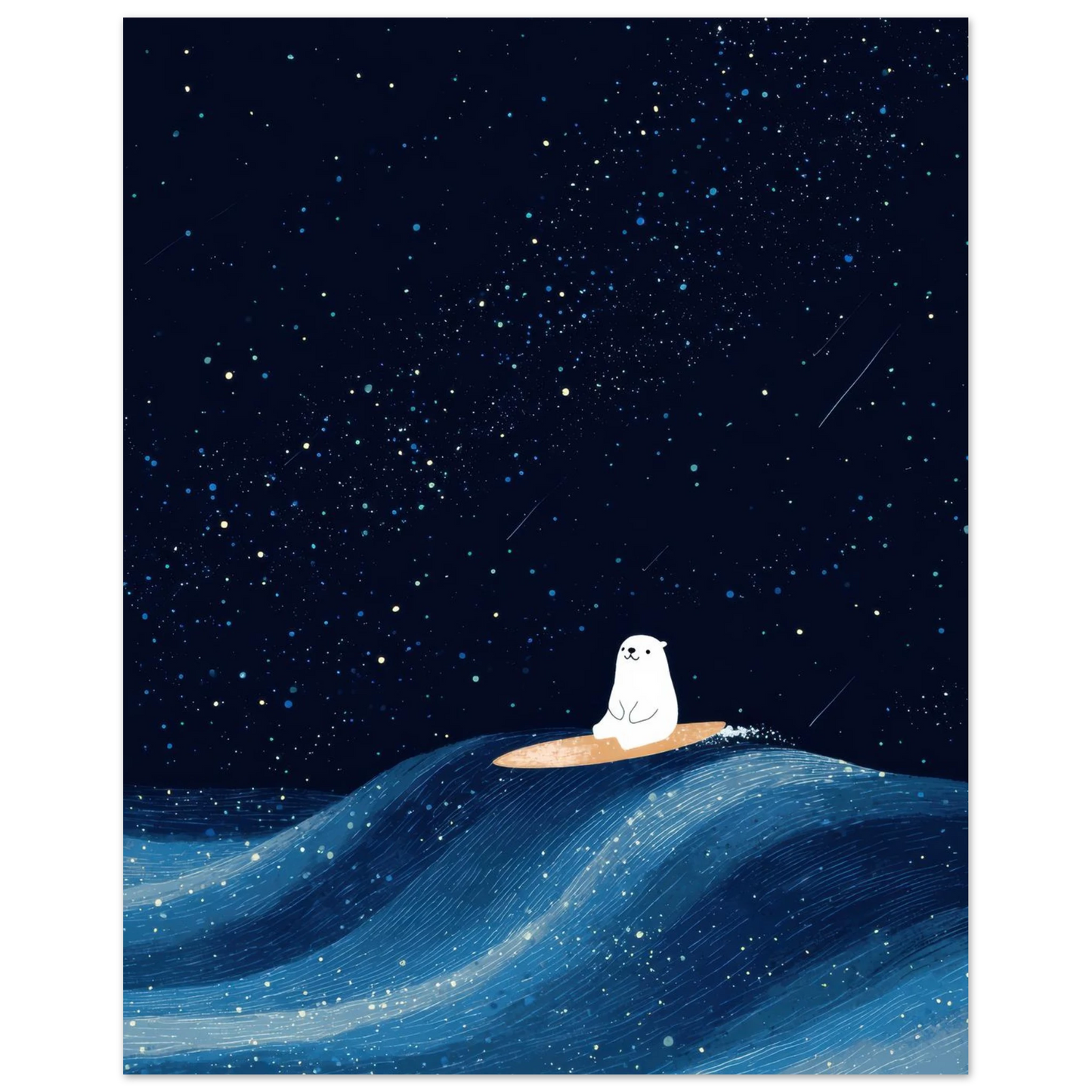 Affiche enfant Stary Night Bear - Heure d'été