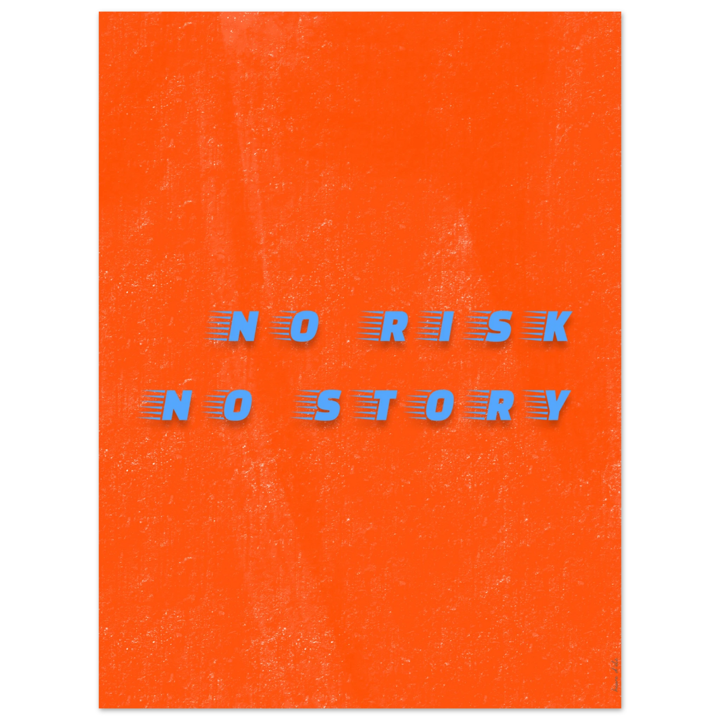 Affiche minimaliste orange et bleu, design vintage