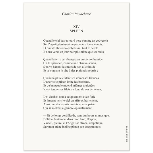 Spleen - Charles Baudelaire - Heure d'été