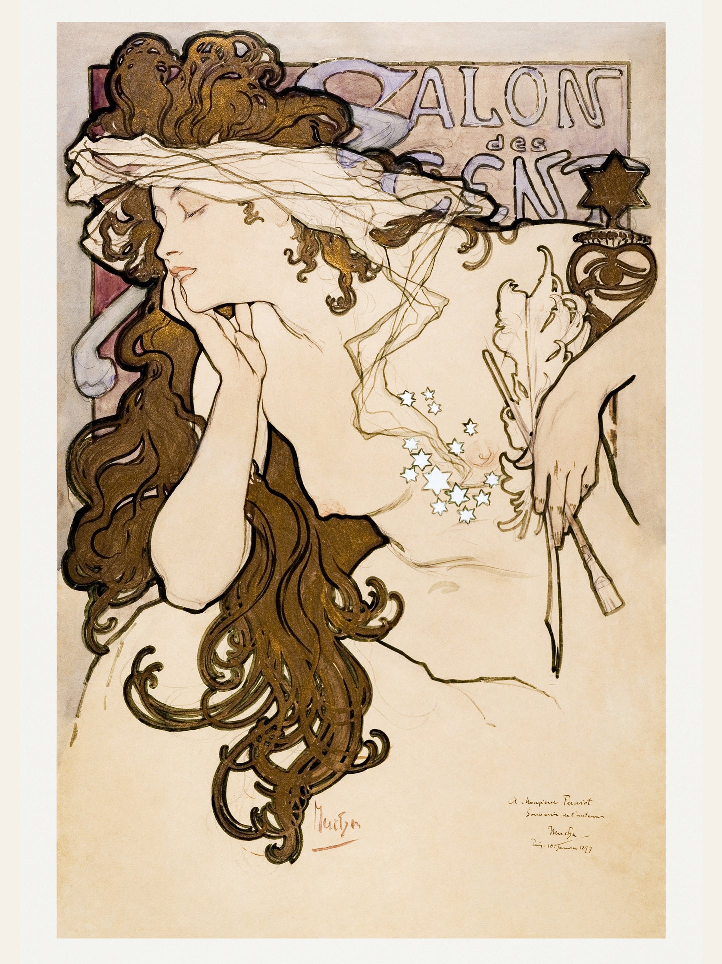 Étude pour le Salon des Cent - Alphonse Mucha - Art Nouveau