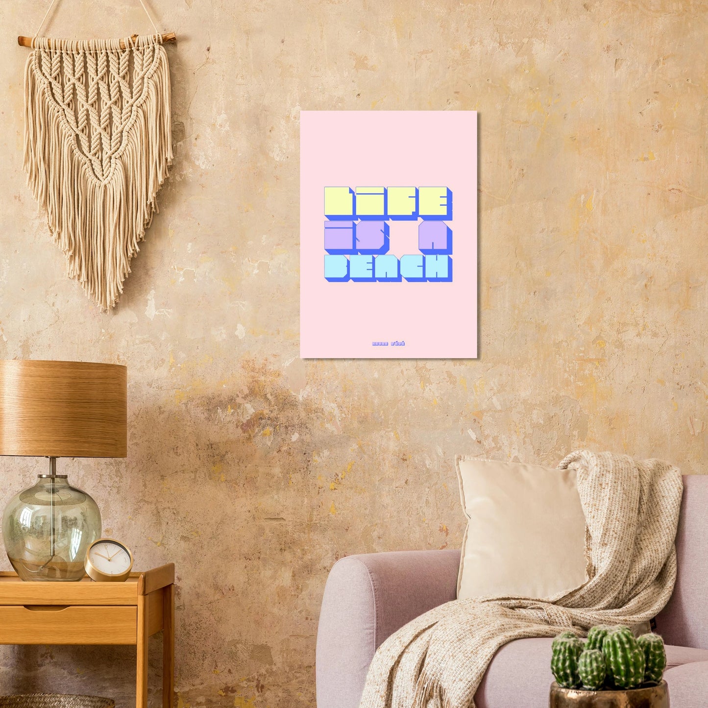 Affiche graphique Life is a beach - Heure d'été