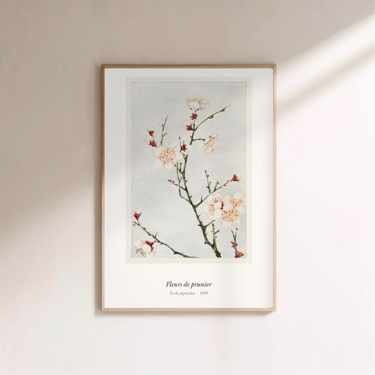 Fleurs de prunier, École japonaise | Affiche Art Premium en situation