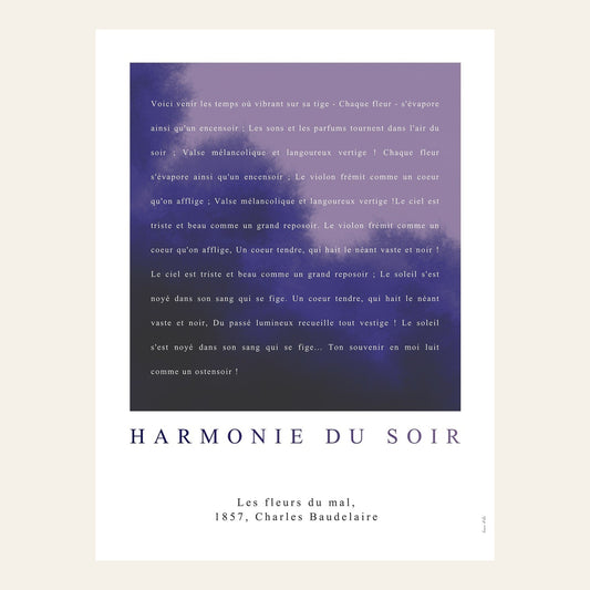 Harmonie du soir - Baudelaire | Poster Poésie - l'affiche