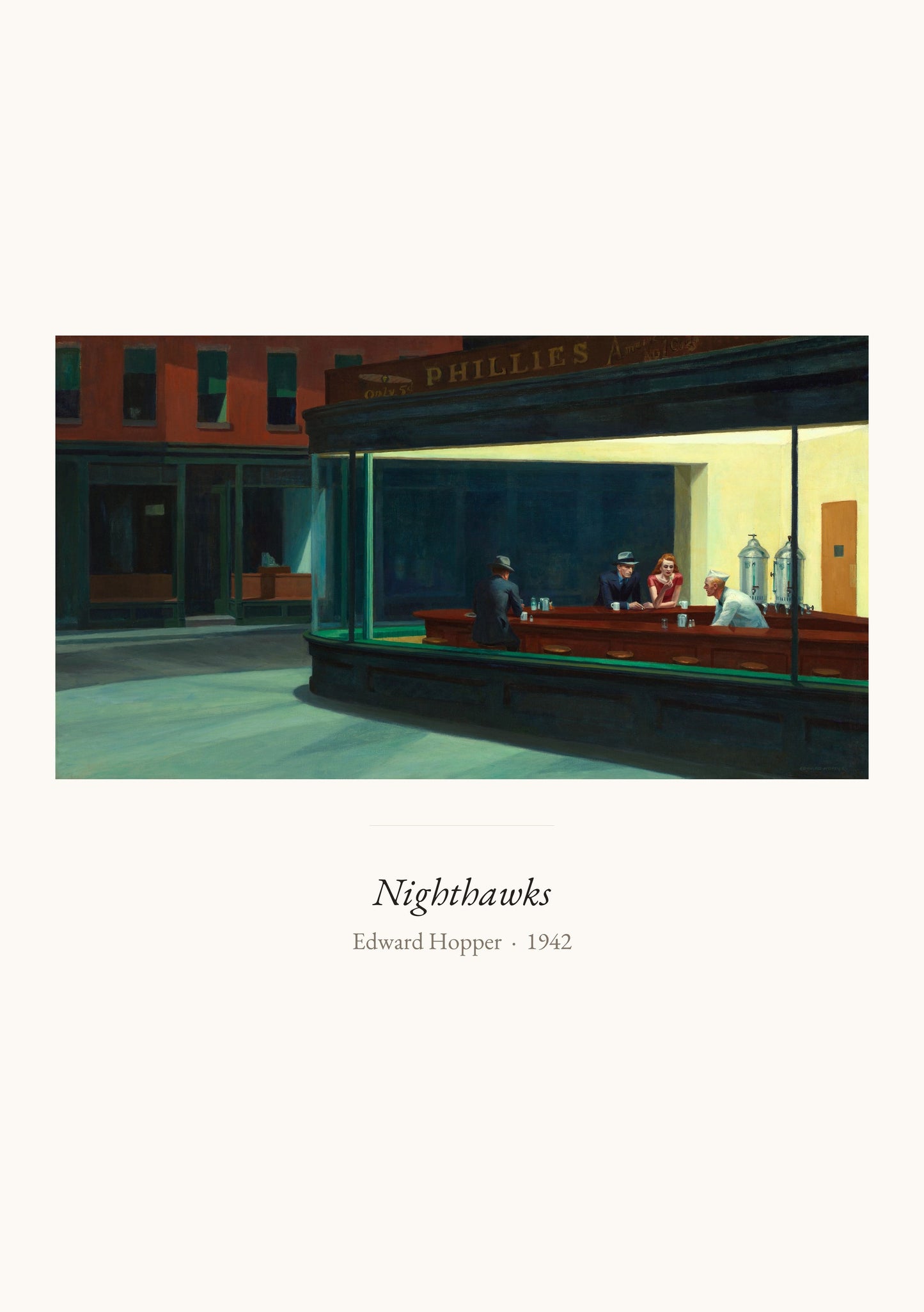 Nighthawks, Edward Hopper | Affiche Art Premium