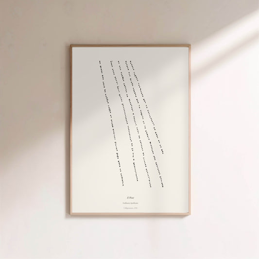 Il Pleut, Guillaume Apollinaire | Calligramme Affiche Premium en situation