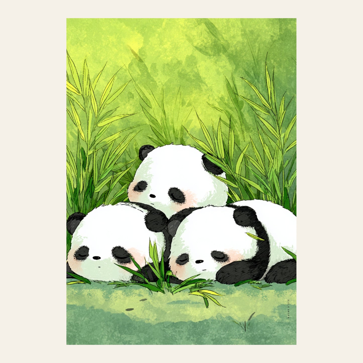 Affiche murale - Trois petits pandas - l'affiche
