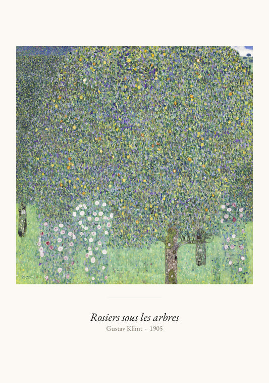 Rosiers sous les arbres, Gustav Klimt | Affiche Art Premium