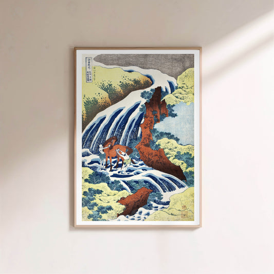 La Cascade de Yoshino - Katsushika Hokusai - Estampe Japonaise en situation