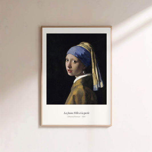 La Jeune Fille à la perle, Vermeer | Affiche Art Premium en situation