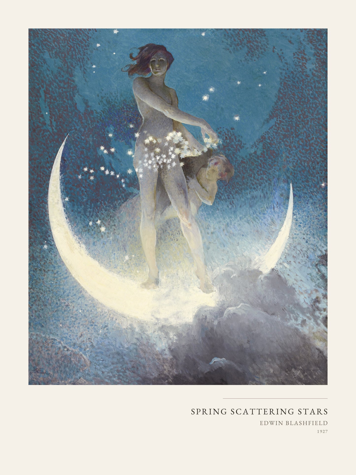 Le Printemps semant les Etoiles - Edwin Blashfield - Affiche Art Allégorique