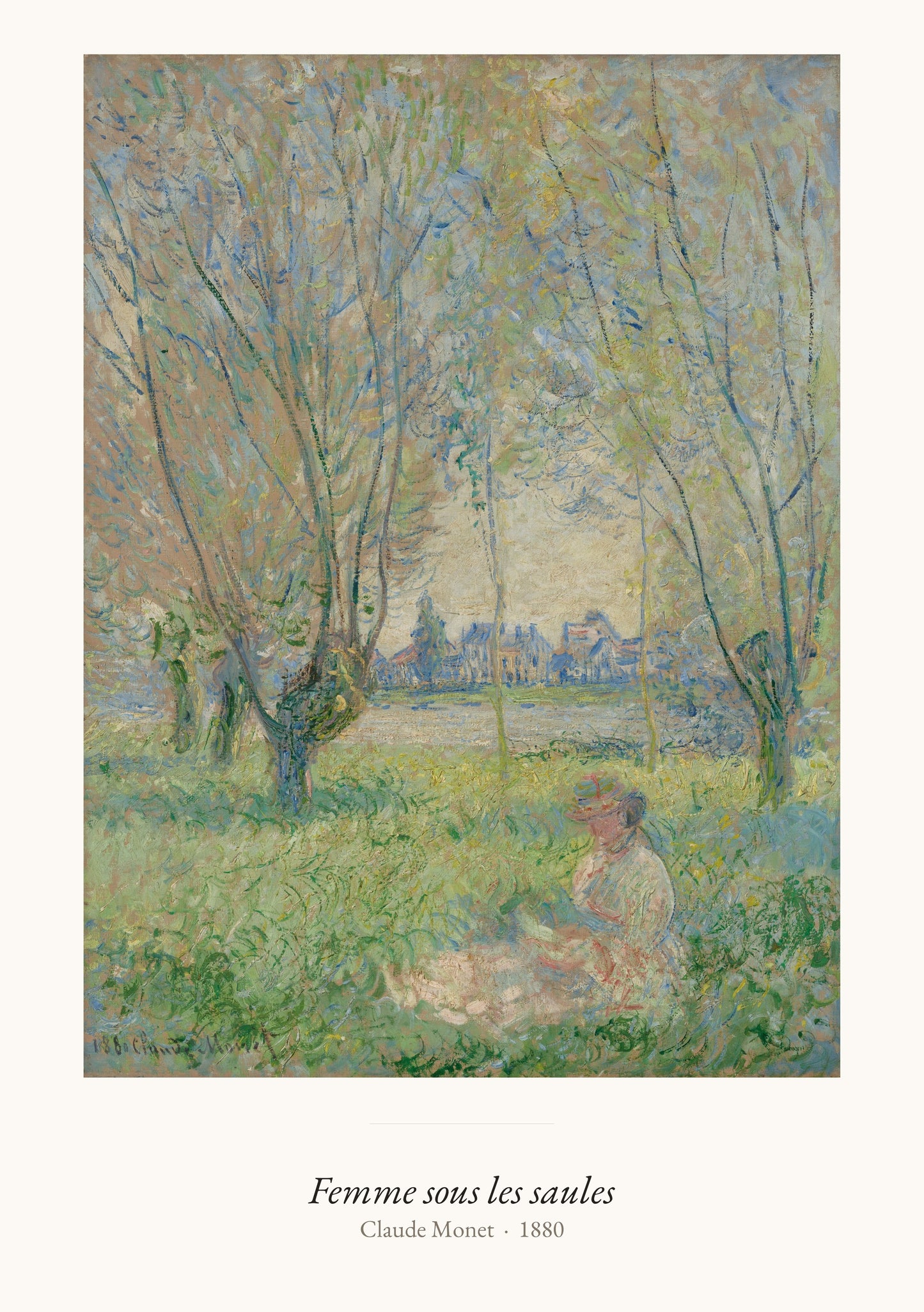 Femme sous les saules, Claude Monet | Affiche Art Premium