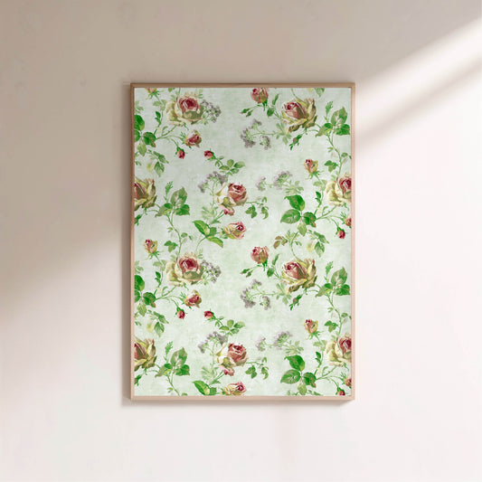 Motif de roses | Affiche Art Botanique Premium en situation