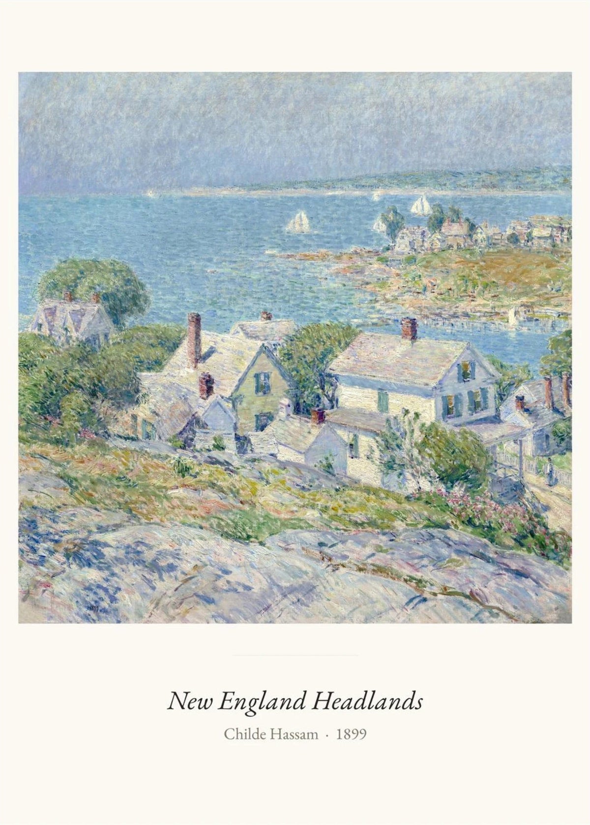 New England Headlands, Childe Hassam, l'affiche seule, papier épais mat éco-responsable