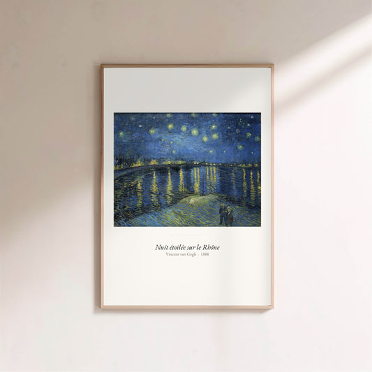 Nuit étoilée sur le Rhône, Van Gogh | Affiche Art Premium en situation