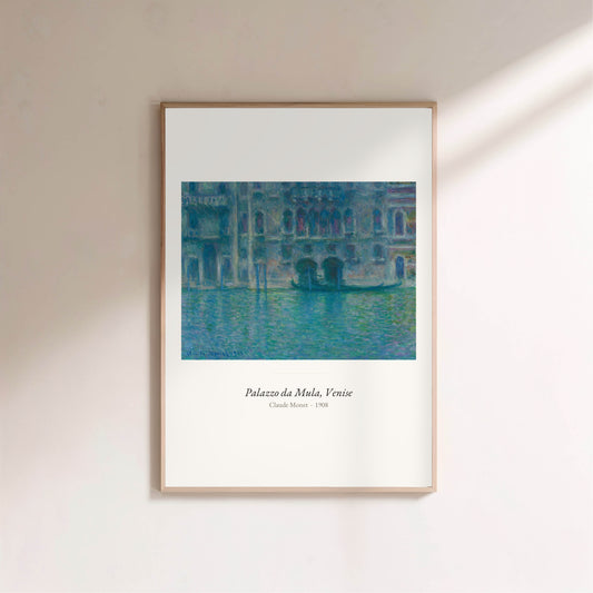 Palazzo da Mula, Venise, Claude Monet | Affiche Art Premium en situation