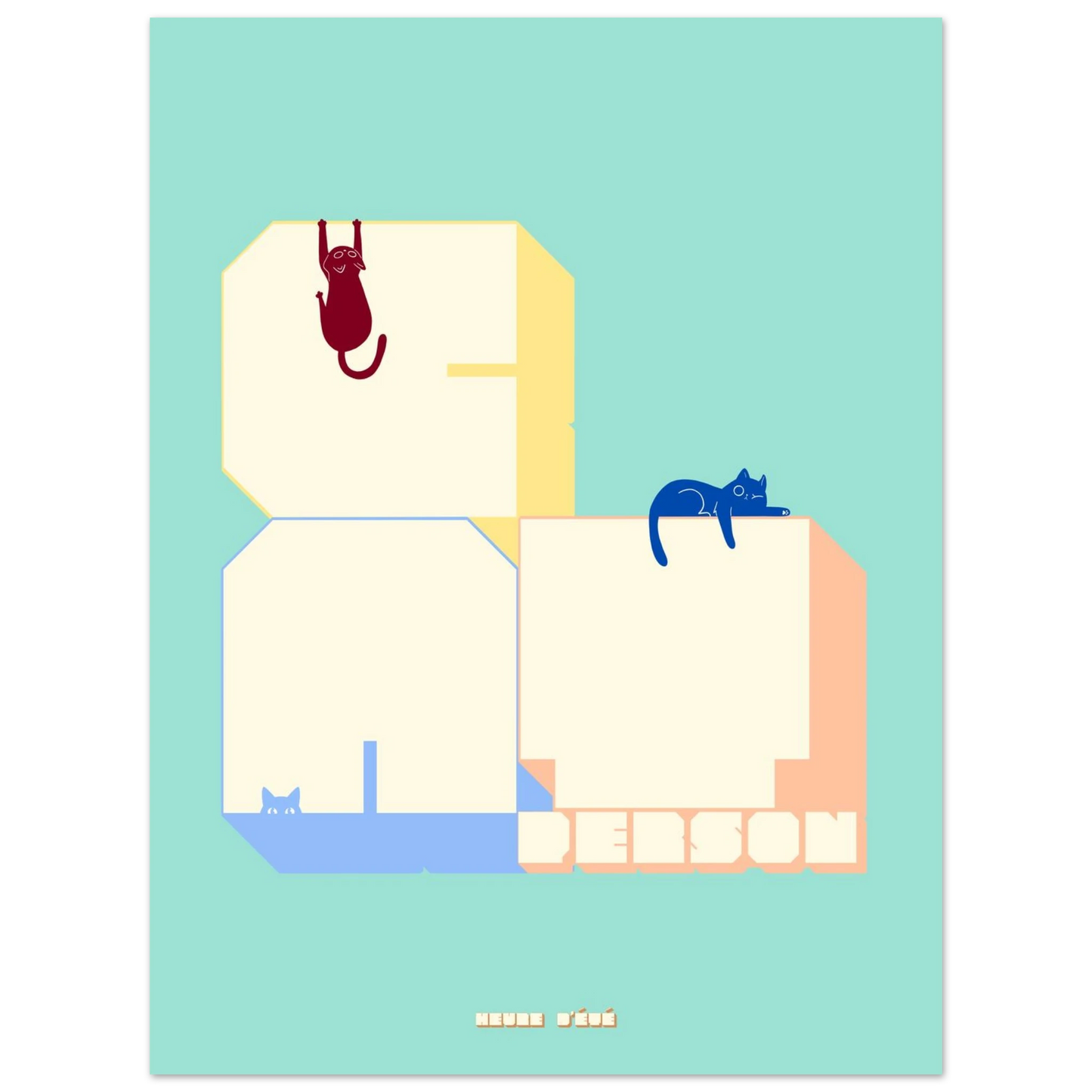 Affiche lettrage Cat Person | Heure d'Été Studio