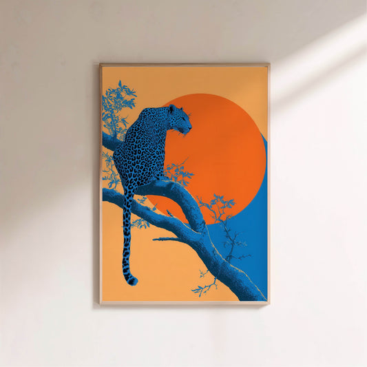 IA brother - Burning Blue No. 2 | Poster Dopamine Decor en situation