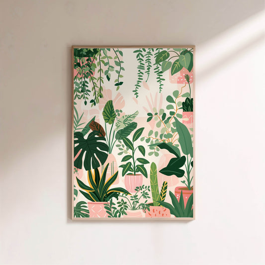 Pink Jungle | Poster Jardin en situation