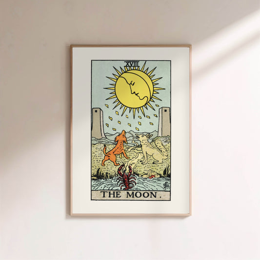The Moon - Tarot Rider-Waite - Affiche Lune & Ésotérisme en situation