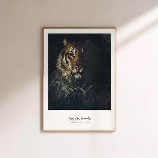 Tigre dans les herbes, Abbott H. Thayer | Affiche Art Premium en situation