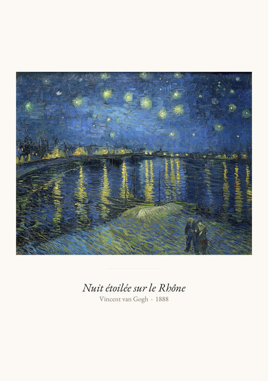 Nuit étoilée sur le Rhône, Van Gogh | Affiche Art Premium