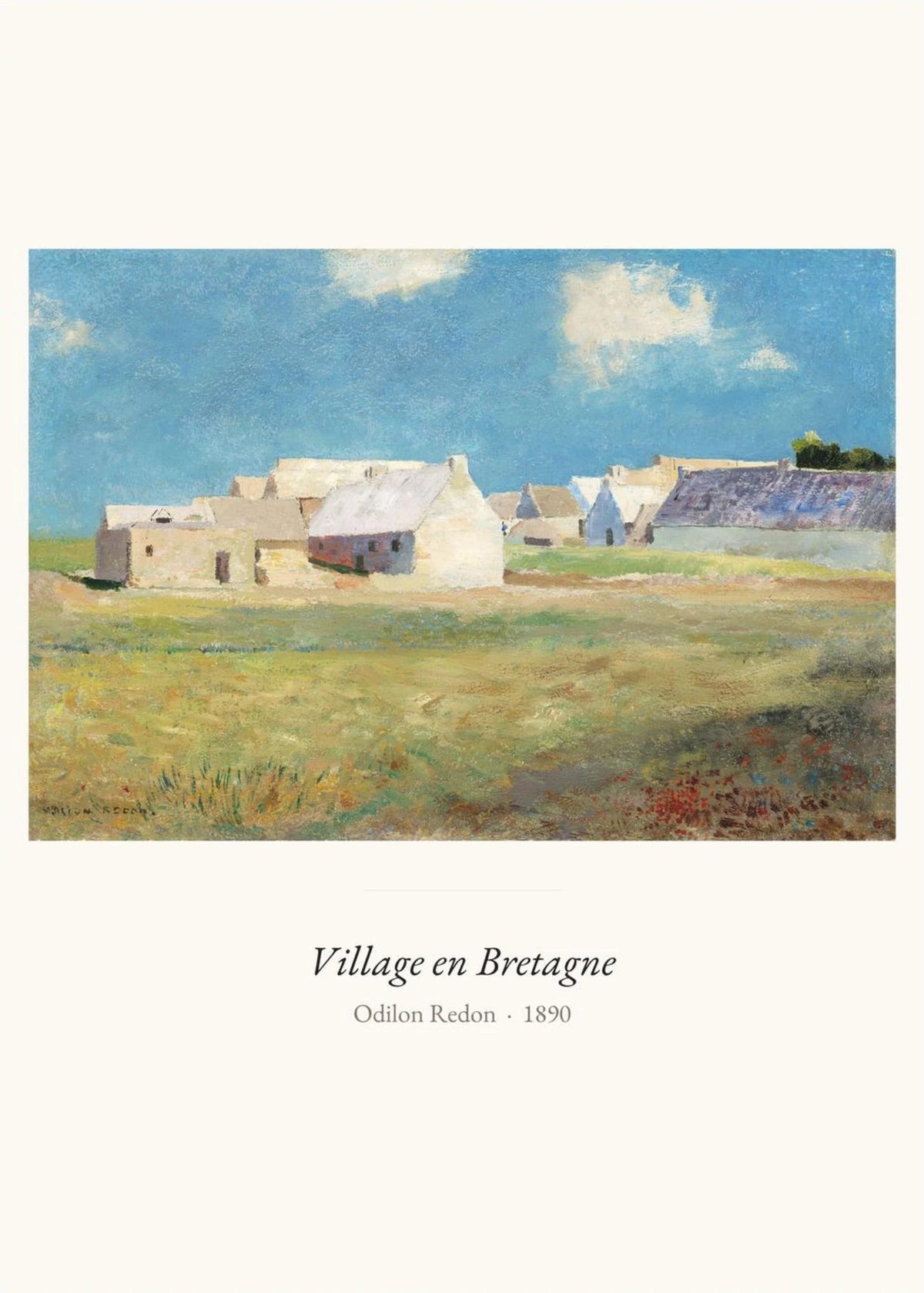 Village en Bretagne, Odilon Redon | Affiche Art Premium, l'affiche seule, papier épais mat éco-responsable