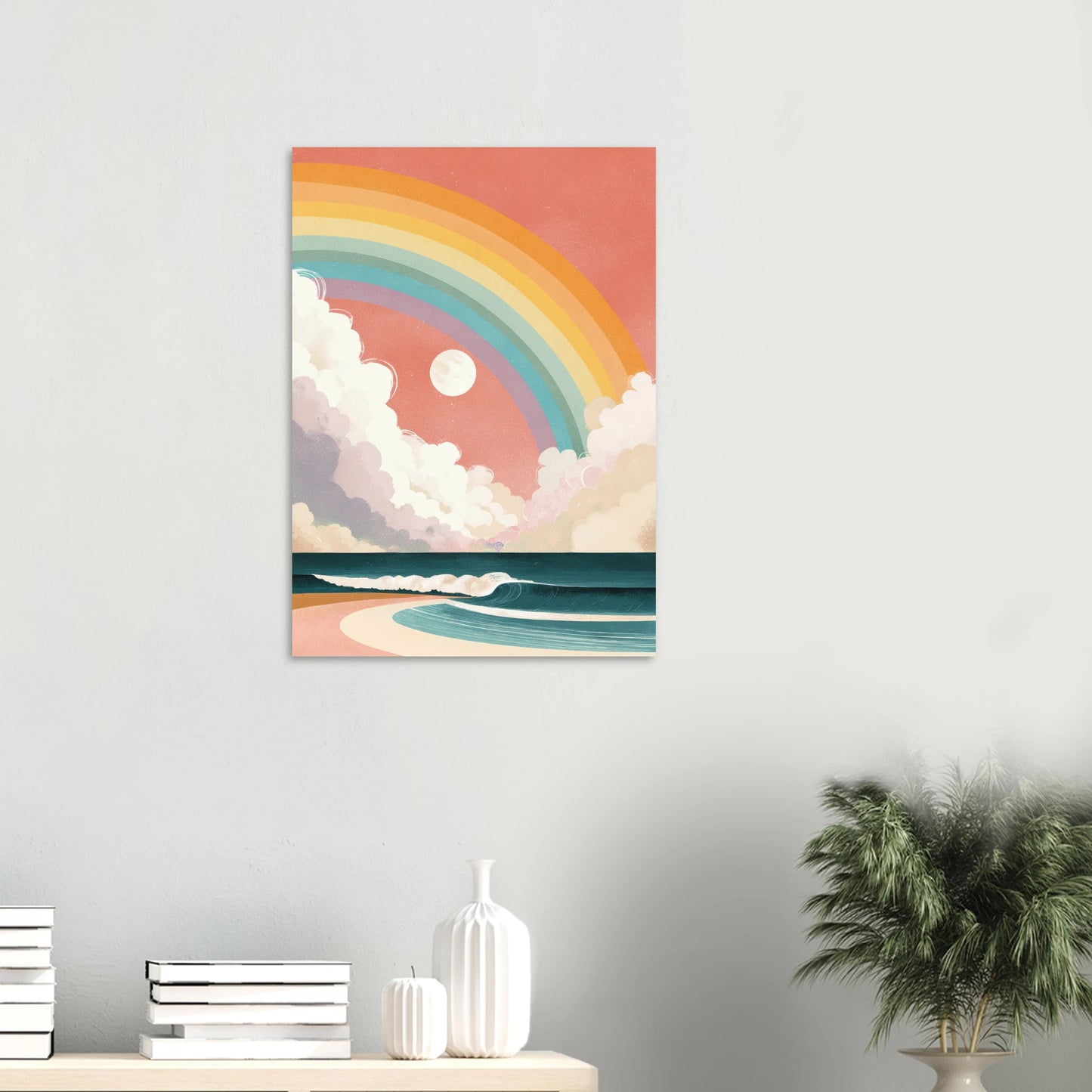 affiche originale surf et mer, vintage, pastel, originale et haut de gamme