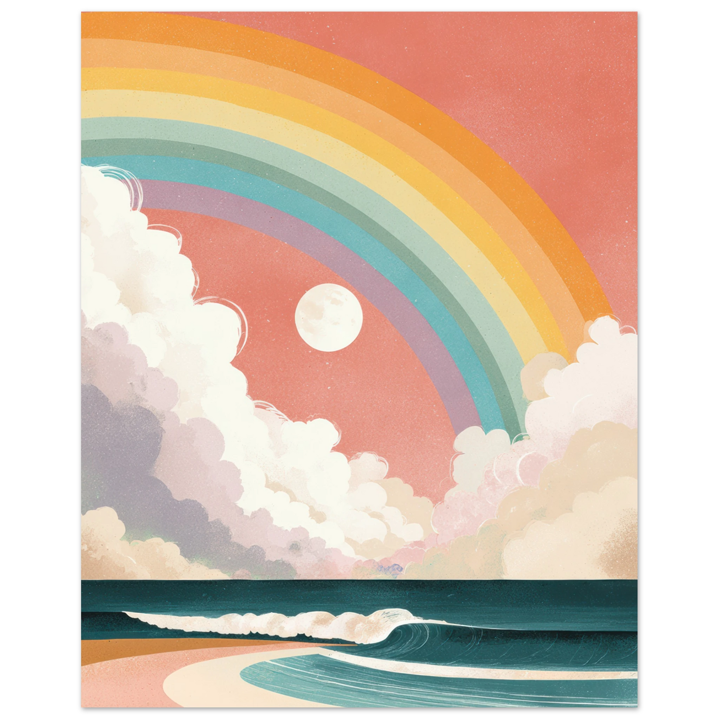 Affiche arc en ciel éthérique, originale et haut de gamme.