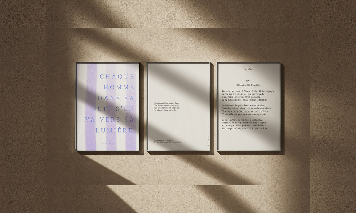 Victor Hugo - affiches encadrées, édition Heure d'été