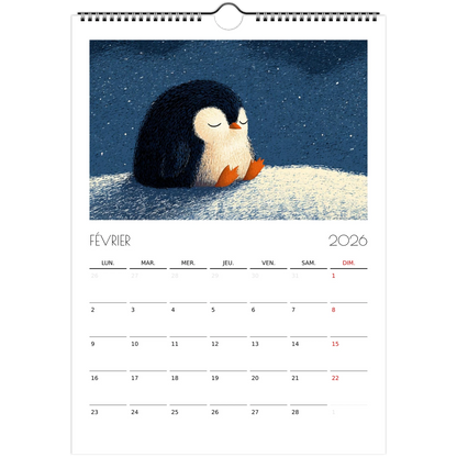 Calendrier pour enfants - Les animaux endormis - Heure d'été 