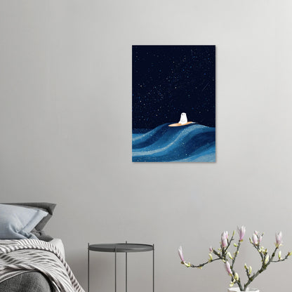 Affiche enfant Stary Night Bear - Heure d'été 