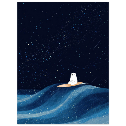 Affiche enfant Stary Night Bear - Heure d'été 