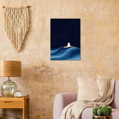 Affiche enfant Stary Night Bear - Heure d'été 