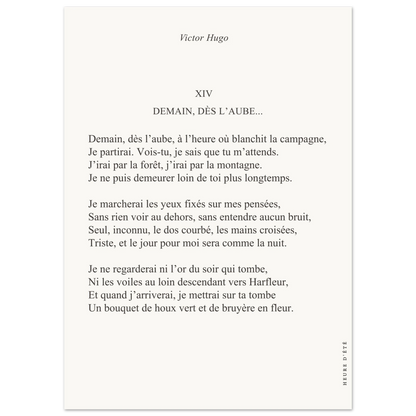 Demain, dès l'aube... - Victor Hugo - Heure d'été 