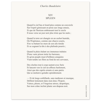 Spleen - Charles Baudelaire - Heure d'été 