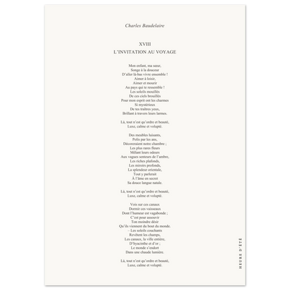 L'invitation au voyage - Charles Baudelaire - Heure d'été 